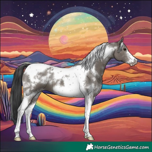 Horse Color:White Spotted Grullo Tobiano Frame Brindle 