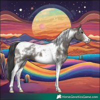 Horse Color:White Spotted Grullo Tobiano Frame Brindle