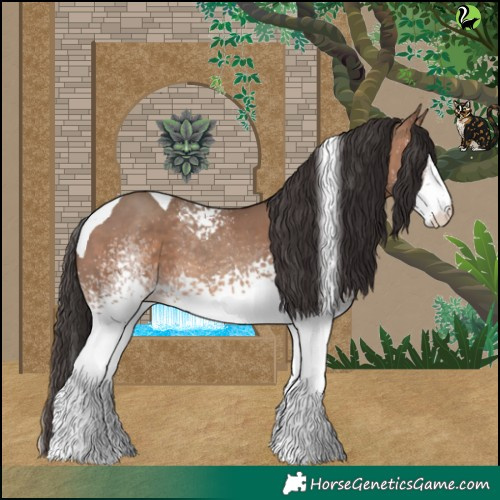Horse Color:White Spotted Sable Champagne Tobiano 
