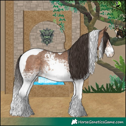 Horse Color:White Spotted Sable Champagne Tobiano 
