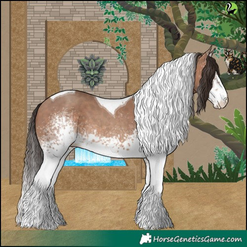 Horse Color:White Spotted Sable Champagne Tobiano 