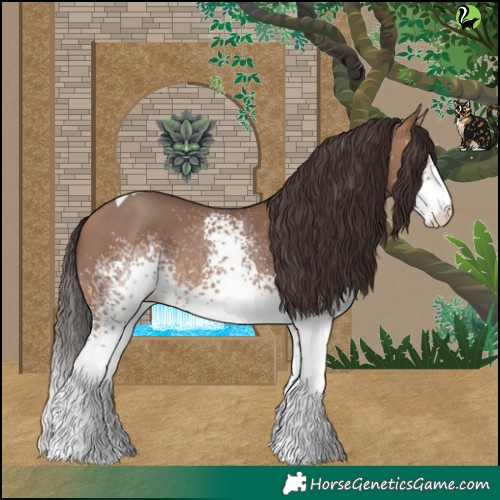 Horse Color:White Spotted Sable Champagne Tobiano 