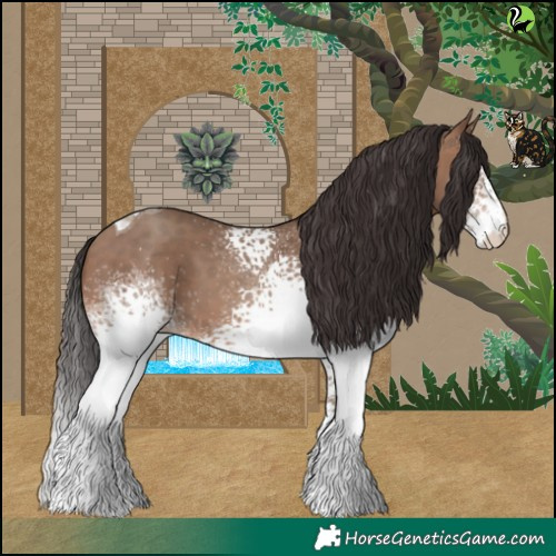 Horse Color:White Spotted Sable Champagne Tobiano 