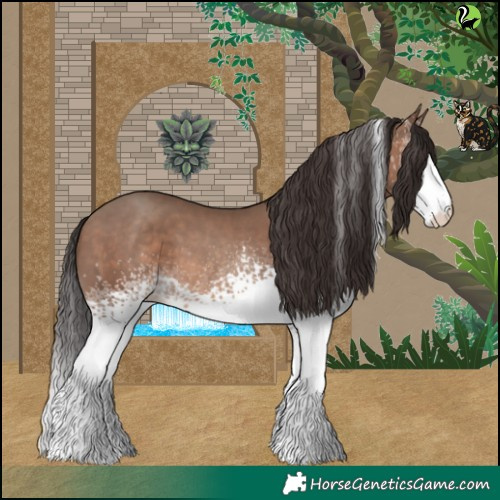 Horse Color:White Spotted Sable Champagne Tobiano 