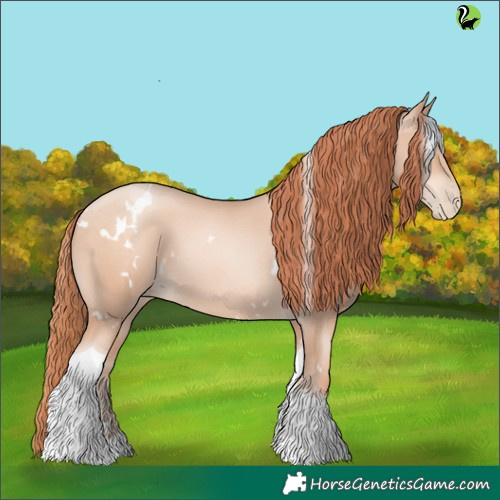 Horse Color:White Spotted Sable Champagne Pearl Tobiano 