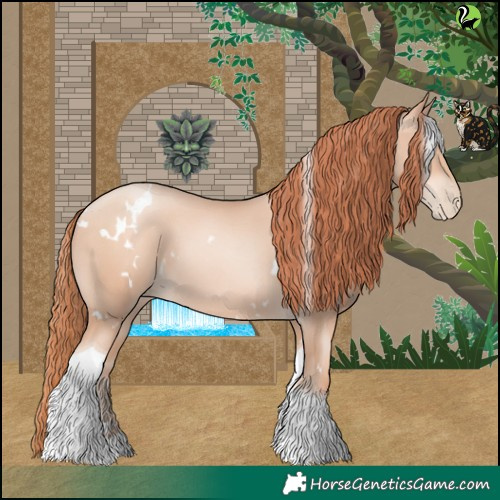 Horse Color:White Spotted Sable Champagne Pearl Tobiano 
