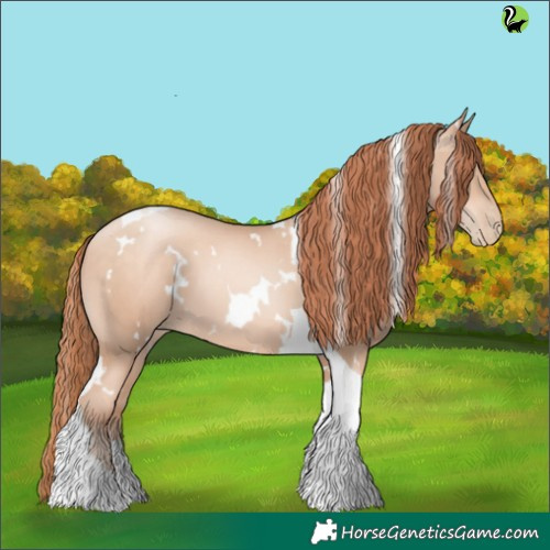 Horse Color:White Spotted Sable Champagne Pearl Tobiano 