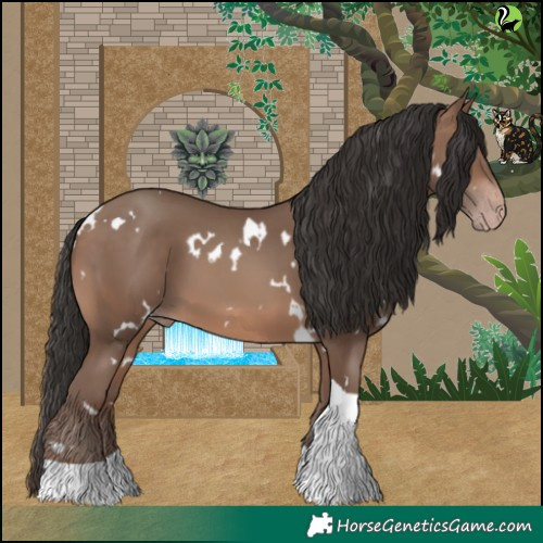 Horse Color:White Spotted Sable Champagne Tobiano 
