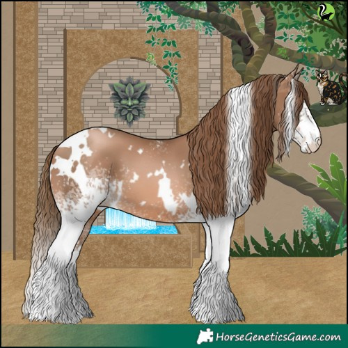 Horse Color:White Spotted Liver Chestnut Pearl 