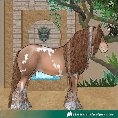 Horse Color:White Spotted Liver Chestnut Pearl 