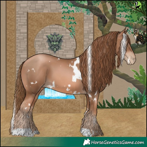Horse Color:White Spotted Liver Chestnut Pearl 