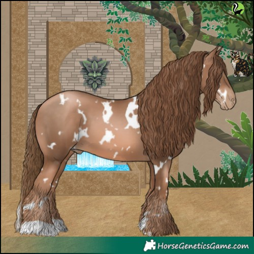 Horse Color:White Spotted Liver Chestnut Pearl 