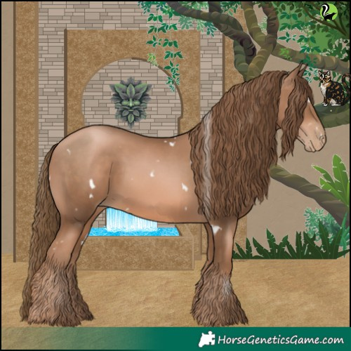 Horse Color:White Spotted Liver Chestnut Pearl 