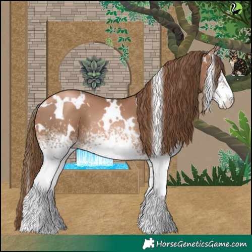 Horse Color:White Spotted Liver Chestnut Pearl 