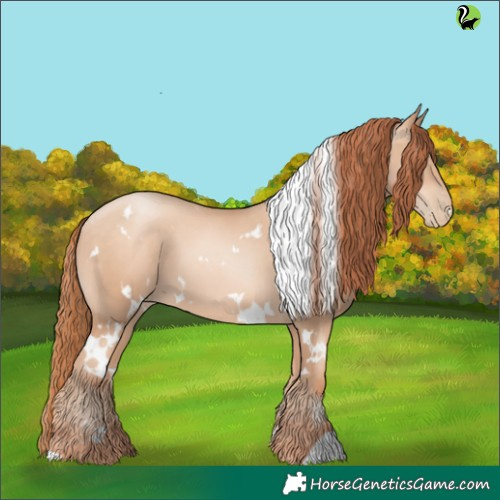 Horse Color:White Spotted Sable Champagne Pearl 