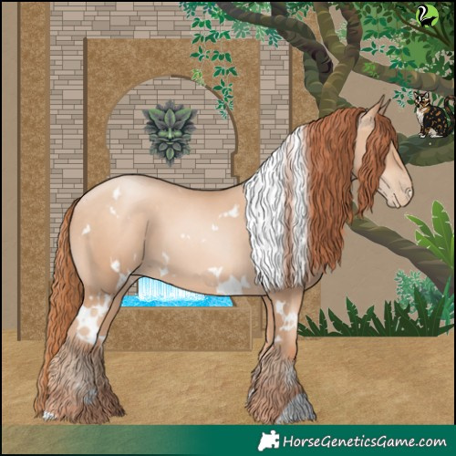 Horse Color:White Spotted Sable Champagne Pearl 
