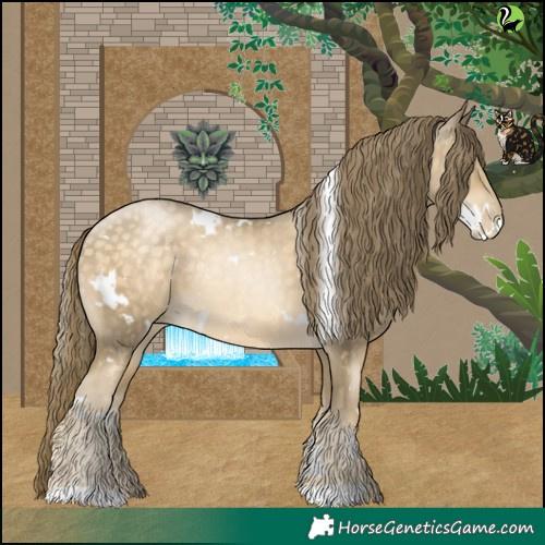 Horse Color:White Spotted Buckskin Pearl 