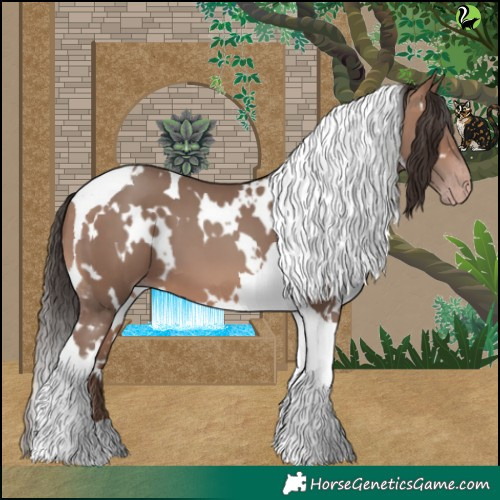 Horse Color:White Spotted Sable Champagne Tobiano 
