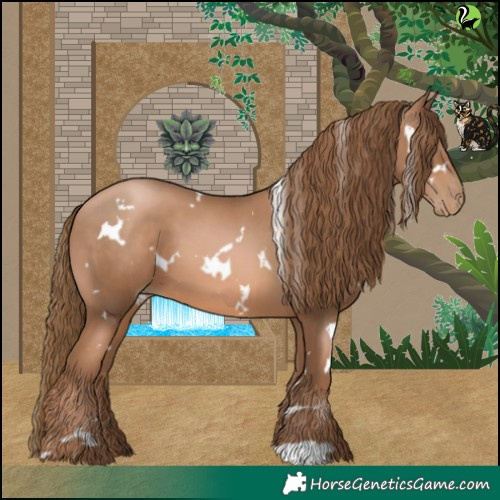 Horse Color:White Spotted Liver Chestnut Pearl 