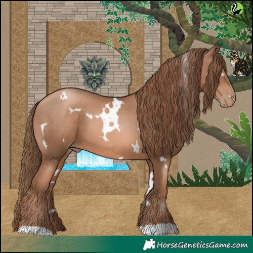 Horse Color:White Spotted Liver Chestnut Pearl 