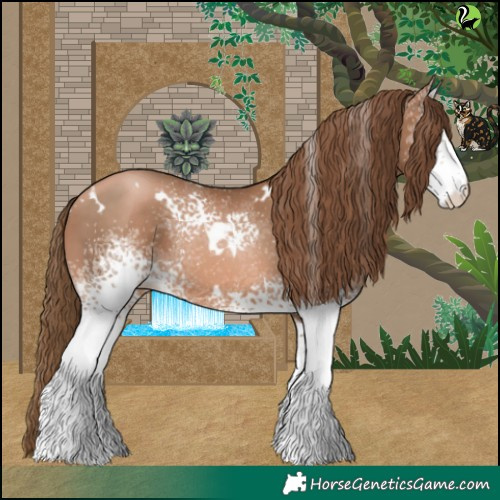 Horse Color:White Spotted Liver Chestnut Pearl 