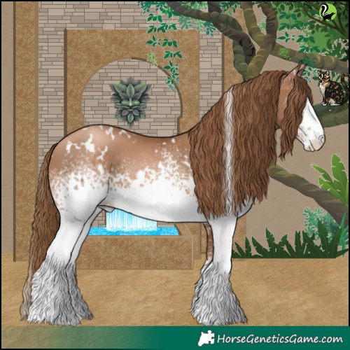 Horse Color:White Spotted Liver Chestnut Pearl 