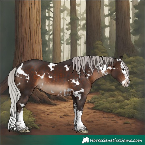 Horse Color:White Spotted Silver Brown Splash 