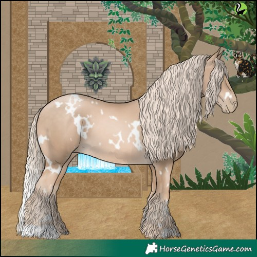 Horse Color:White Spotted Chocolate Palomino Pearl 