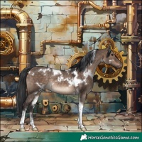 Horse Color:White Spotted Brown Dun Tobiano Rabicano