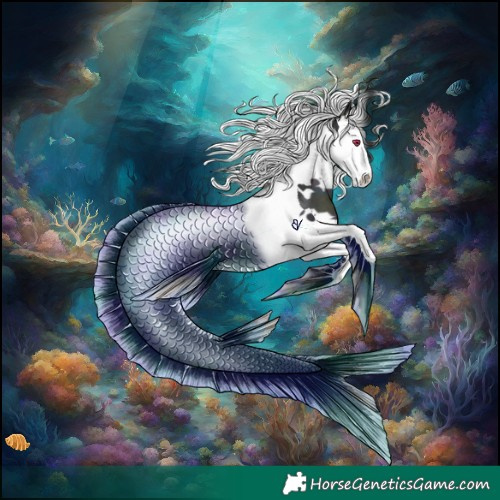 Horse Color:White Spotted Midnight Brown Chinchilla Dun Splash Tobiano 