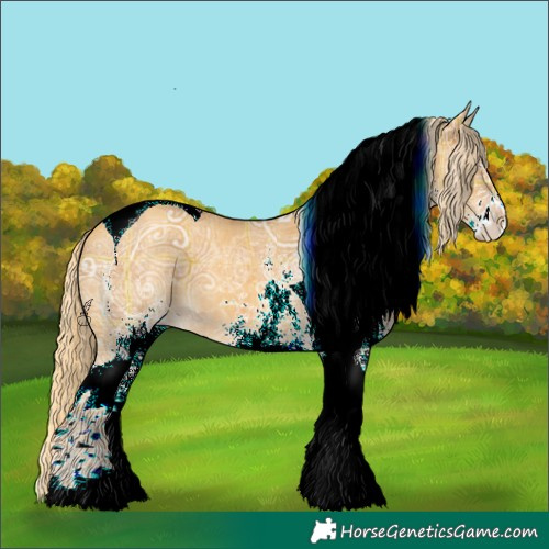 Horse Color:Plaid  White Spotted Gold Cream Champagne Ice Tobiano 