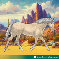 Horse Color:Silver Amber Cream Champagne Dun Tobiano