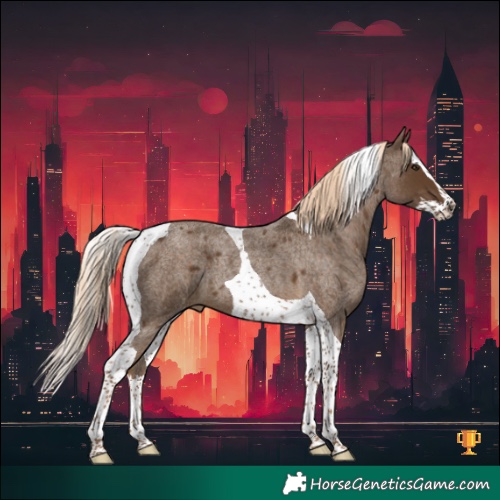Horse Color:Chocolate Palomino Roan Splash Tobiano