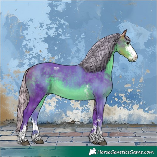 Horse Color:Watercolor Silver Buckskin Sabino 