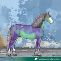 Horse Color:Watercolor Silver Buckskin Sabino