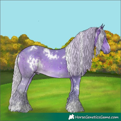 Horse Color:Watercolor White Spotted Silver Brown 