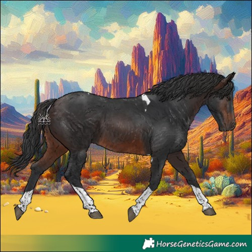 Horse Color:Brown Tobiano 