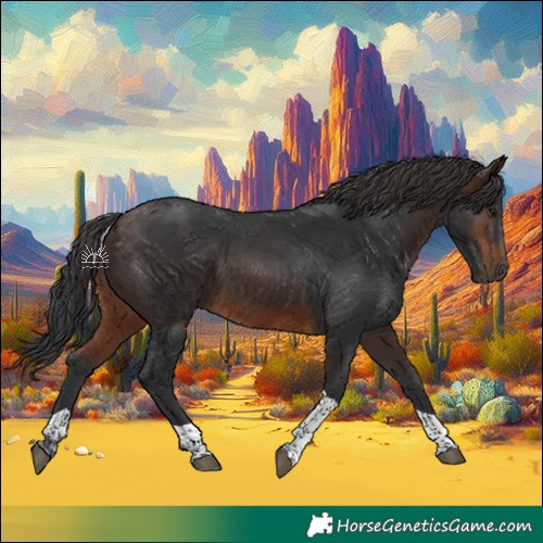 Horse Color:Brown Tobiano