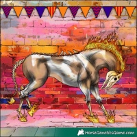 Horse Color:Amber Champagne Tobiano