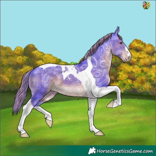 Horse Color:Watercolor Liver Chestnut Ice Tobiano 