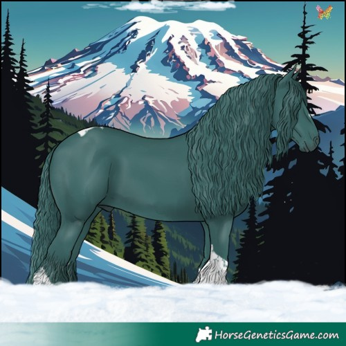 Horse Color:Watercolor Black Tobiano 