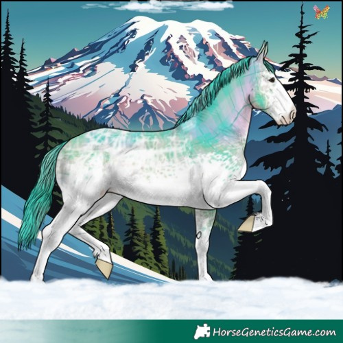 Horse Color:Watercolor Plaid  White Spotted Brown Ice 