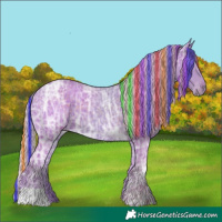 Horse Color:Painted Watercolor Silver Black Ice 