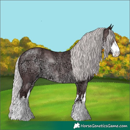 Horse Color:White Spotted Chocolate Silver Black Chinchilla Ice 