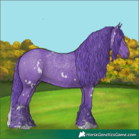 Horse Color:Watercolor White Spotted Black 