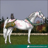 Horse Color:Watercolor Silver Bay Dun Harlequin Merle Splash Tobiano 