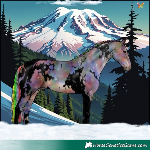 Horse Color:Void Painted Nacre White Spotted Silver Brown Tobiano 