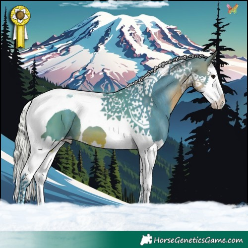 Horse Color:Watercolor Silver Brown Splash Tobiano 