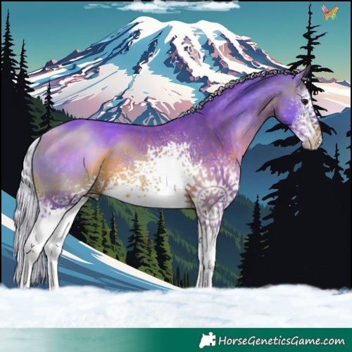 Horse Color:Watercolor White Spotted Silver Brown 