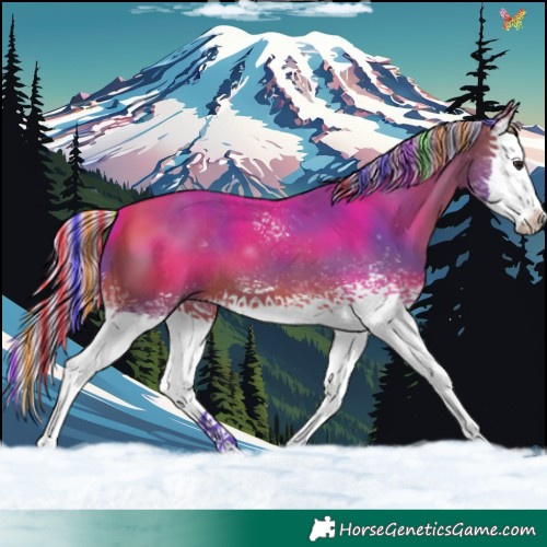 Horse Color:Painted Watercolor White Spotted Silver Bay Splash 